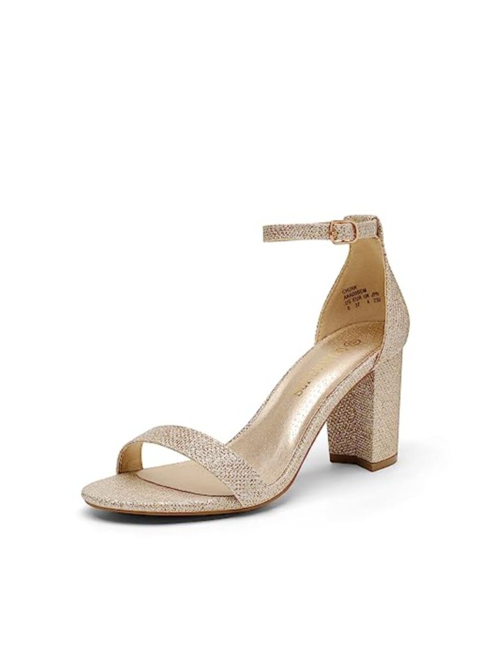 Women's Low Block Heel Dressy Sandals Ankle Strap 3 Inch Heels